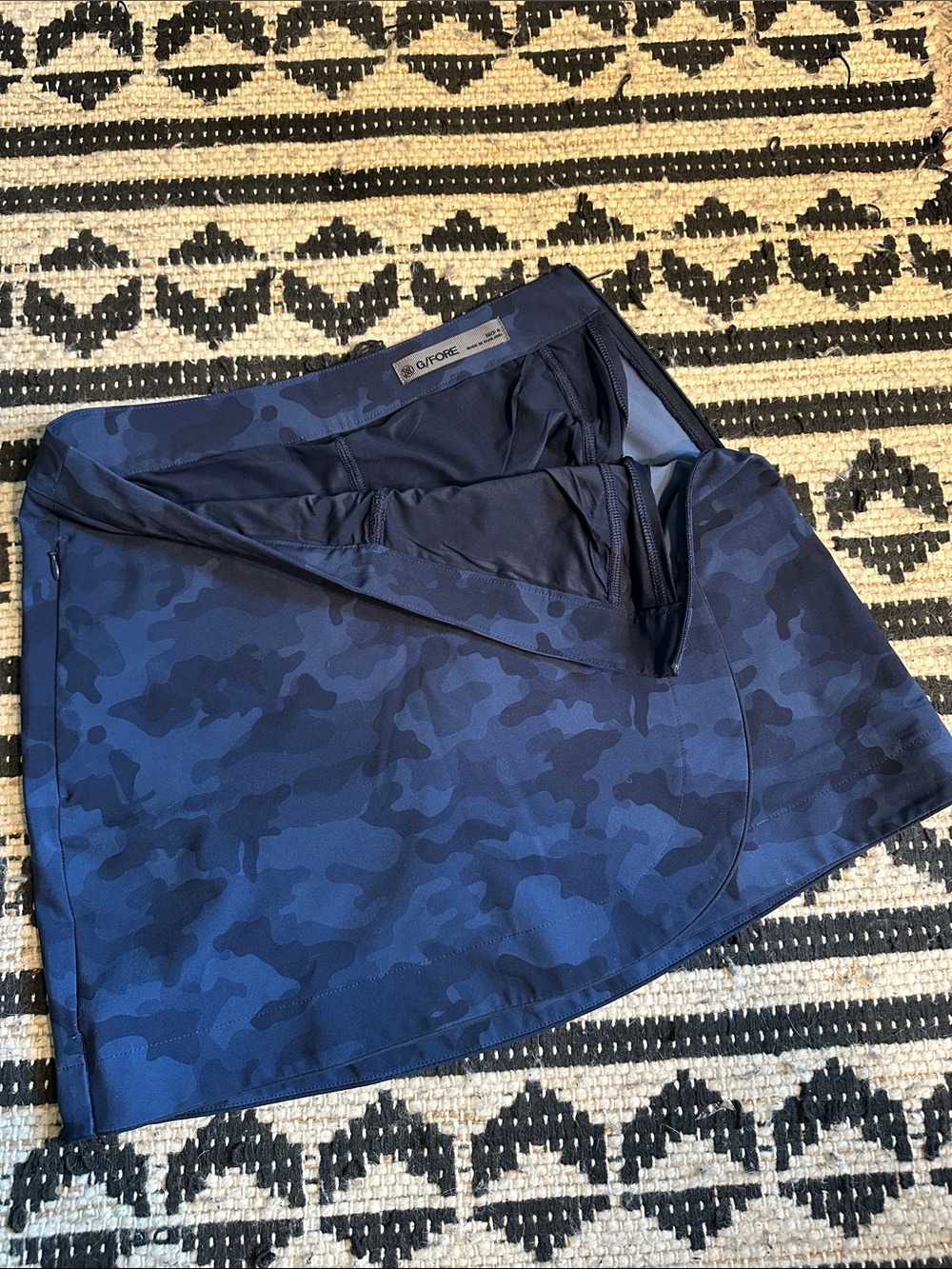 G/FORE Blue Camo Golf Skort with Built-In Shorts